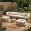 Ensemble de conversation modulaire en rotin 7 pièces, ensemble de conversation 7 pièces avec coussins épais pour le jardin, la cour et le balcon-2107196084