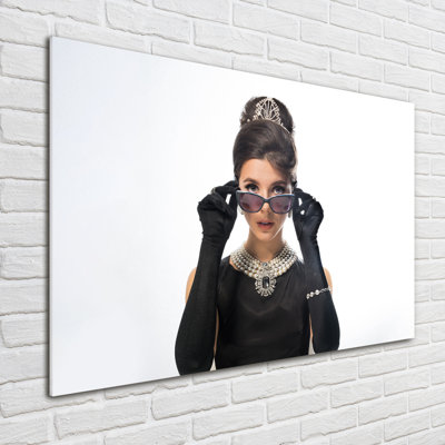 A Woman With Glasses - Unframed Art Prints on Glass