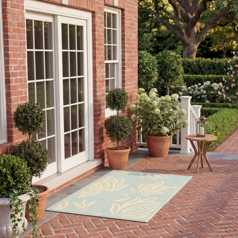Herefordshire Performance Floral Indoor/Outdoor Area Rug, Rectangle 2' x 3'7"