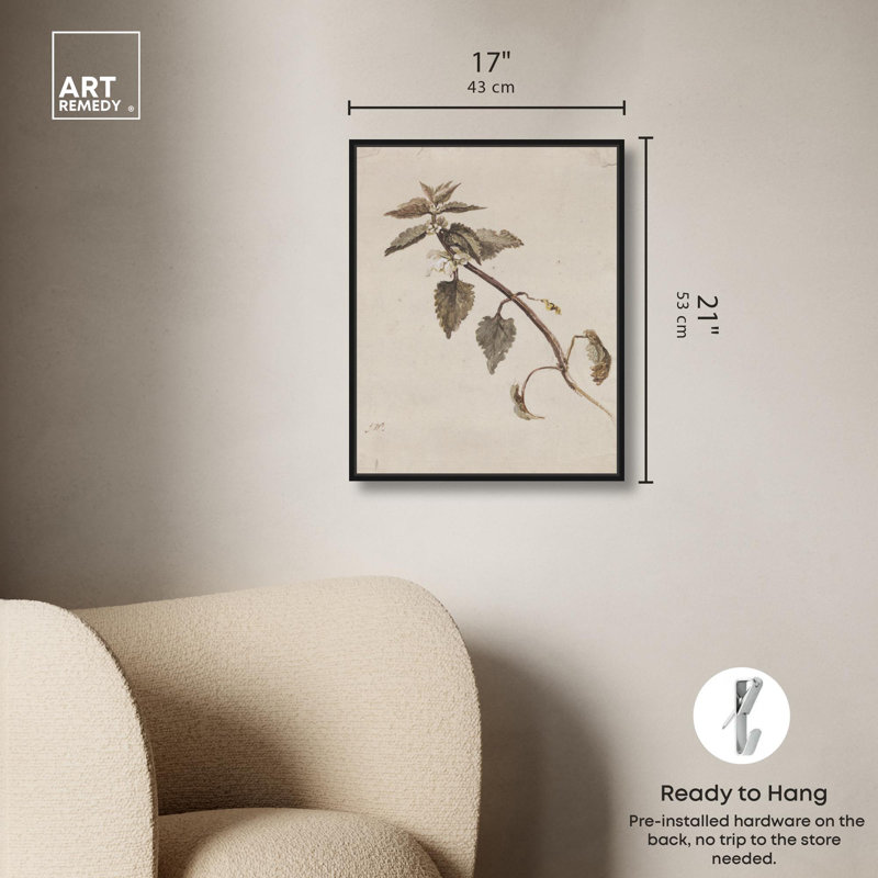 «Foliated Branch» par Art Remedy, H 21 po x l 17 po, Cadre flottant noir