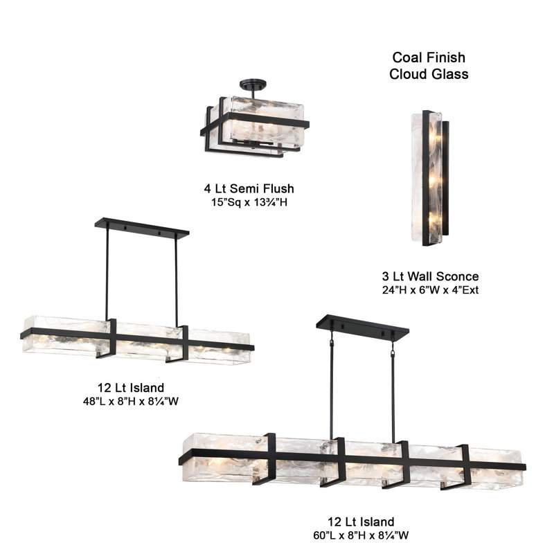 Minka Lavery Cloud Break - 3 Light Wall Sconce In Coal