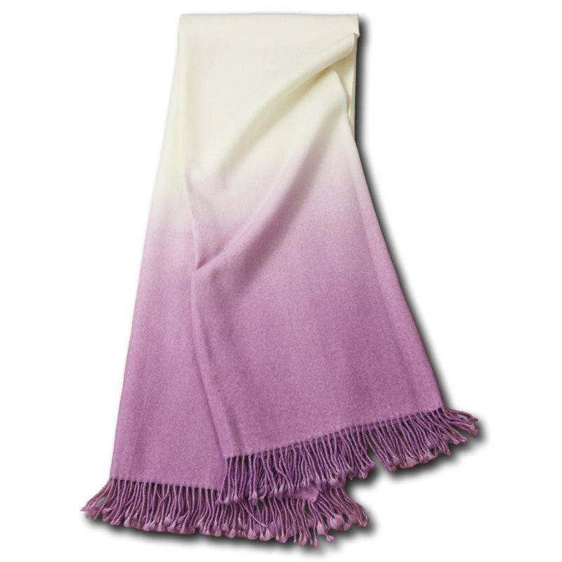 Hand-dyed Ombre Baby Alpaca Throw Blanket, Lilac