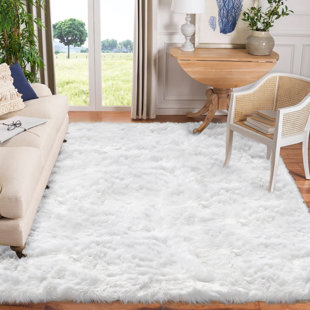 White Spray Area Rug, Modern Minimalist Bedroom Rug with Non-Slip Rubber  Backing Soft and Comfortable Home Decor Can Be Used in Indoor Living Room
