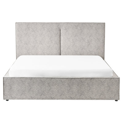 Ottoman Bed Velour Knit MOISSAC Grey/ Beige