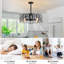 Boehme 19.68'' Crystal Caged Chandelier Ceiling Fan with Light and Remote Control