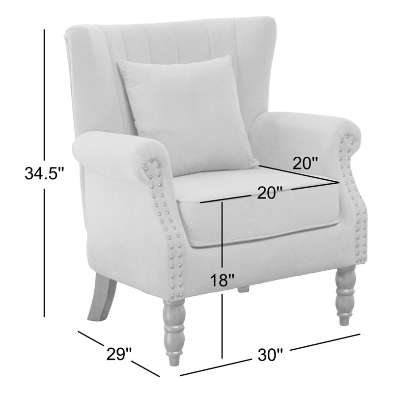 Edelman Upholstered Wingback Chair, Green