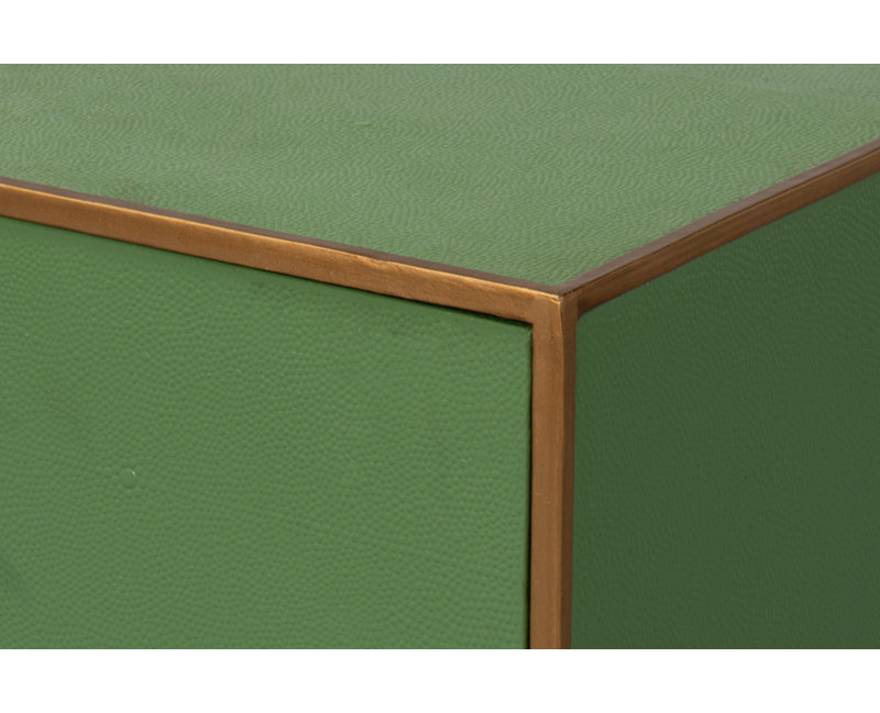 Shagreen 2 - Drawer Solid Wood Nightstand, Green