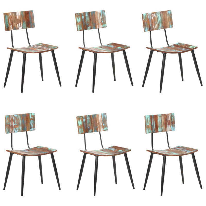 Deven 43cm H Side Chair in Multicolour, Multicolor Reclaimed Wood, 6