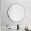24" large round black round mirror