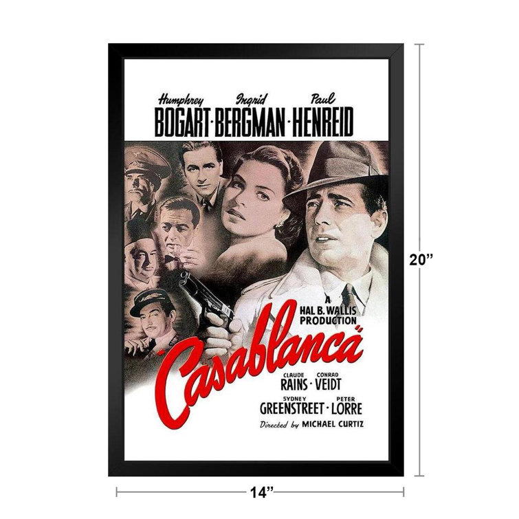 Casablanca Movie Classic Hollywood Film Retro Vintage Wall Decor Humphrey Bogart Ingrid Bergman Worl Poster Foundry