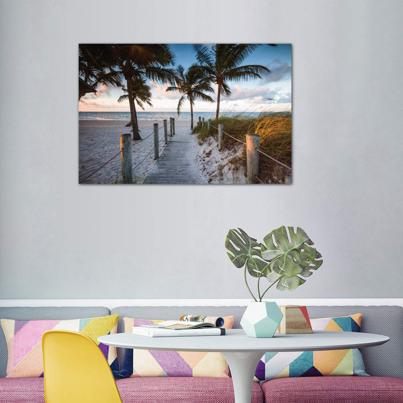 «Beach Sunrise, Key West I» par Matteo Colombo - reproduction de photo, H 40 po x l 60 po x 1,5 po, Toile tendue