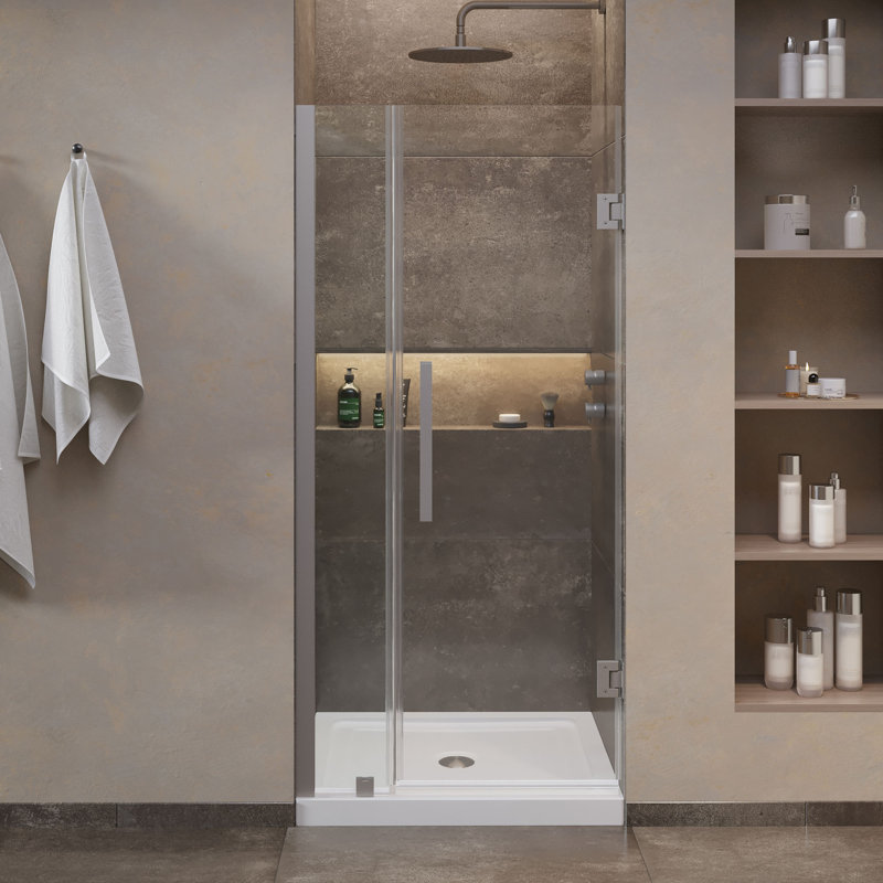 OVE Decors Panama 36 In. W X 32 In. D X 74 3/4 In. H Alcove Frameless Pivot Hinge Shower Door Kit In With Base Pan, 2025