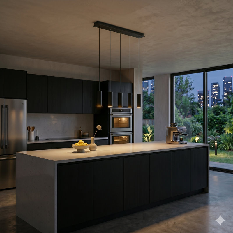 Bludovice 5 - Light Kitchen Island Pendant, Black