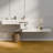 48" x 19" Double Layers Floating Vanity Stone Resin Wall-Mounted Vessel
