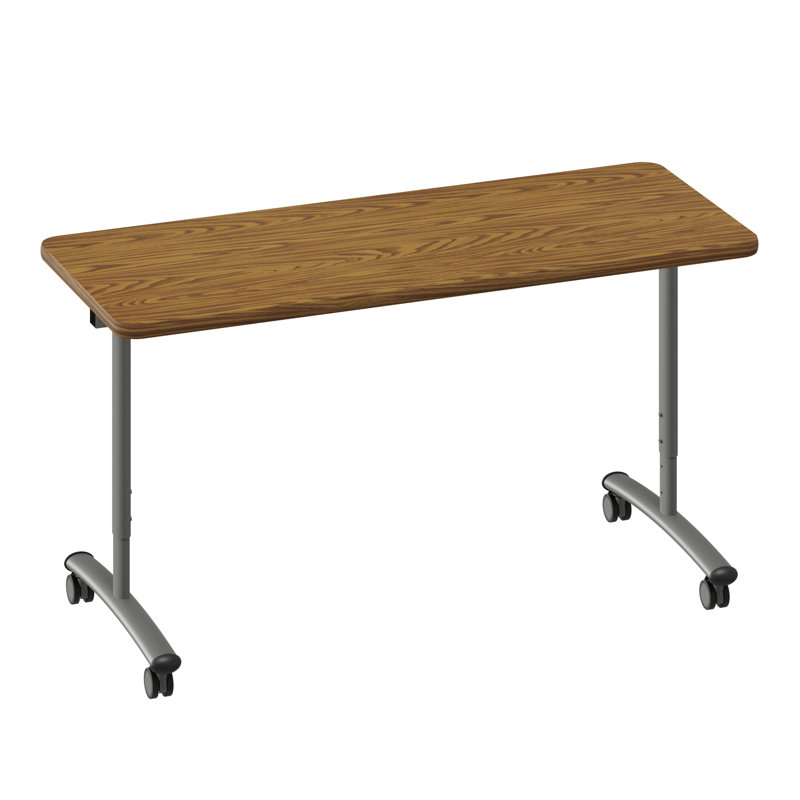 Table à plateau rabattable à haute pression de qualité supérieure, Chêne moyen, H 38 po x L 60 po x l 24 po