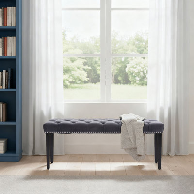 Modern Elegant Velvet Upholstered Bench Entryway Bench Bedroom End of Bed Bench Dining Bench
