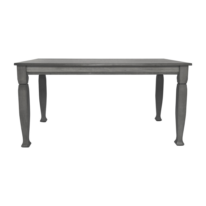 Solid Wood Commercial Grade Dining Table with Turned Legs, Antique Gray, 36.25" W x 60" L