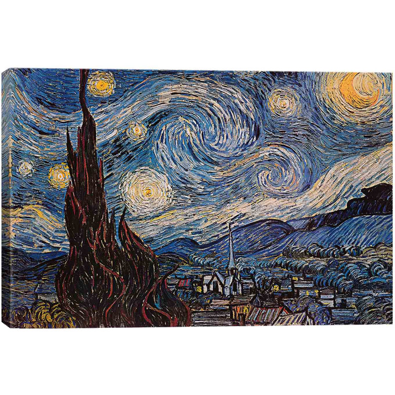 « The Starry Night » par Vincent van Gogh, impression, Toile, H 12 po x l 18 po x P 1,5 po