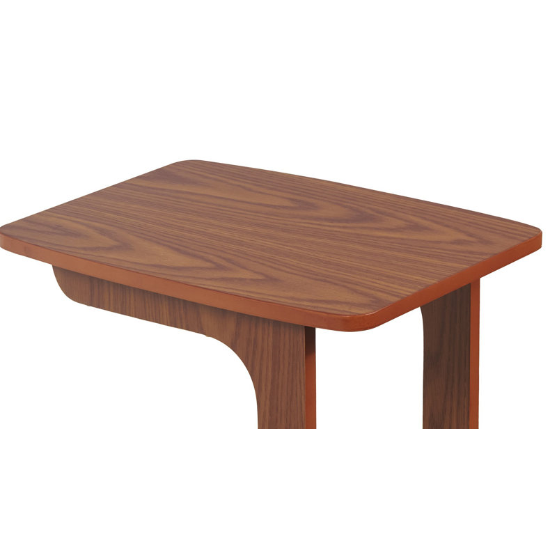 Cafferata C-Shaped Wooden End Table, Oak
