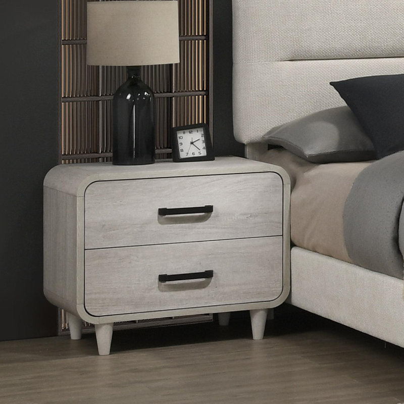 Meuble de rangement de table de chevet à deux tiroirs 1pc