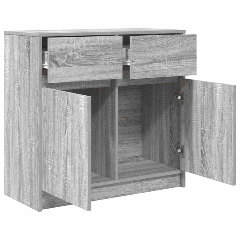 Sideboard With Drawer 80X34x76 Cm Engineered Wood, Grey Sonoma