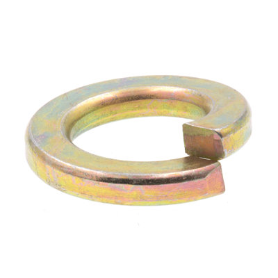 Medium Split Lock Washers, 1/2 in., Grade 8 Yellow Zinc Plated Steel (10 Pack)