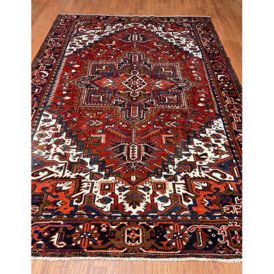 Tapis rectangulaire en laine de conception unique 7 pi x 11 pi Rourie