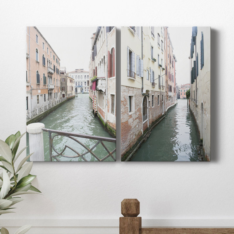 «Venice Canal I», ensemble de 2 reproductions de photos, H 18 po x l 24 po x P 1 po, Toile tendue
