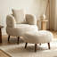 Fauteuil demi-tonneau 36 po avec coussin et repose-pieds 36 po Nordic Chenille-1363873088