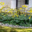 Clôture de jardin arquée 40 po x l 28 po pour plus d'intimité, 5 panneaux, 11,5 pi de longueur totale, clôture pour chien en métal antirouille pour les cours, les patios et les parterres de fleurs-129703955