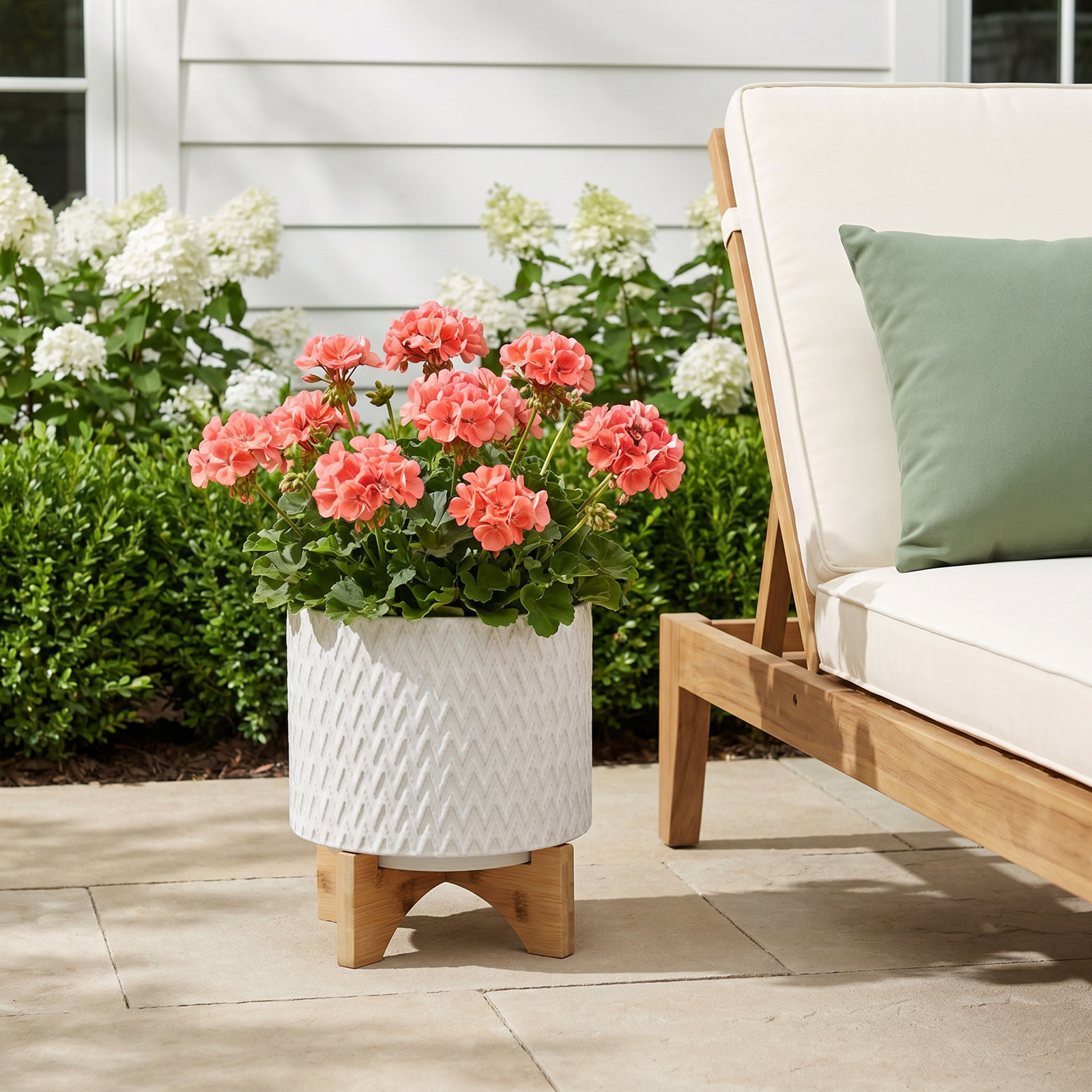 Ceramic Pot Planter, 7" H x 8" W x 8" D