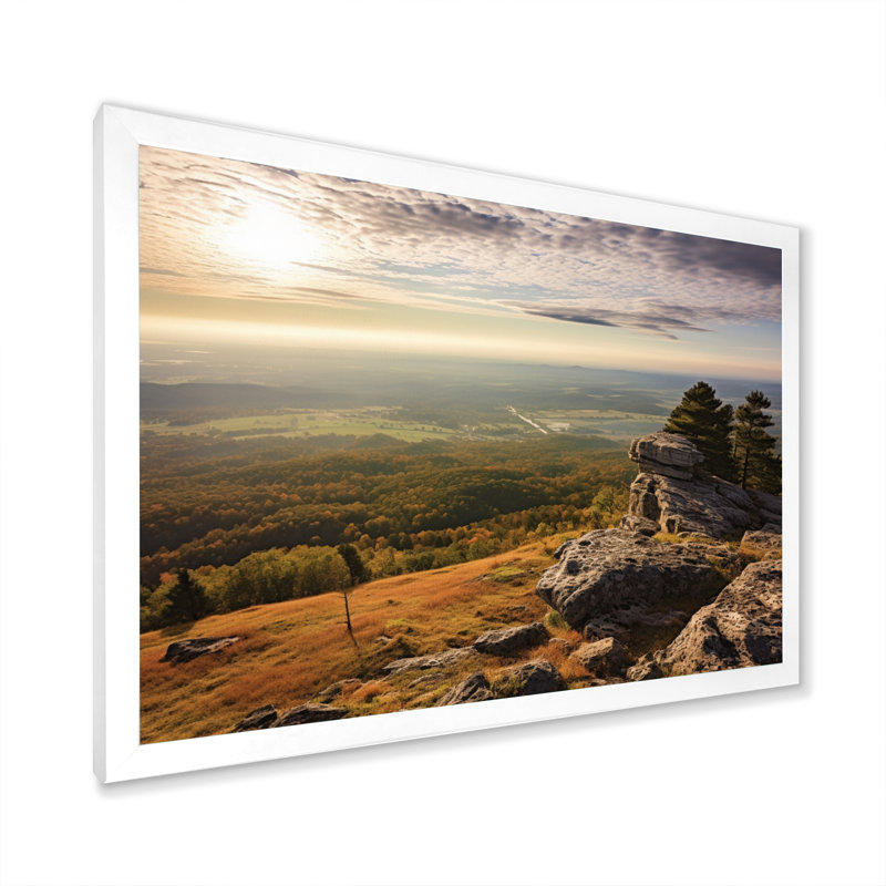 «Arkansas Grand Canyon Sunset Harmony I - Arkansas», reproduction sur toile, Cadre simple blanc, H 24 po x l 32 po x P 1 po