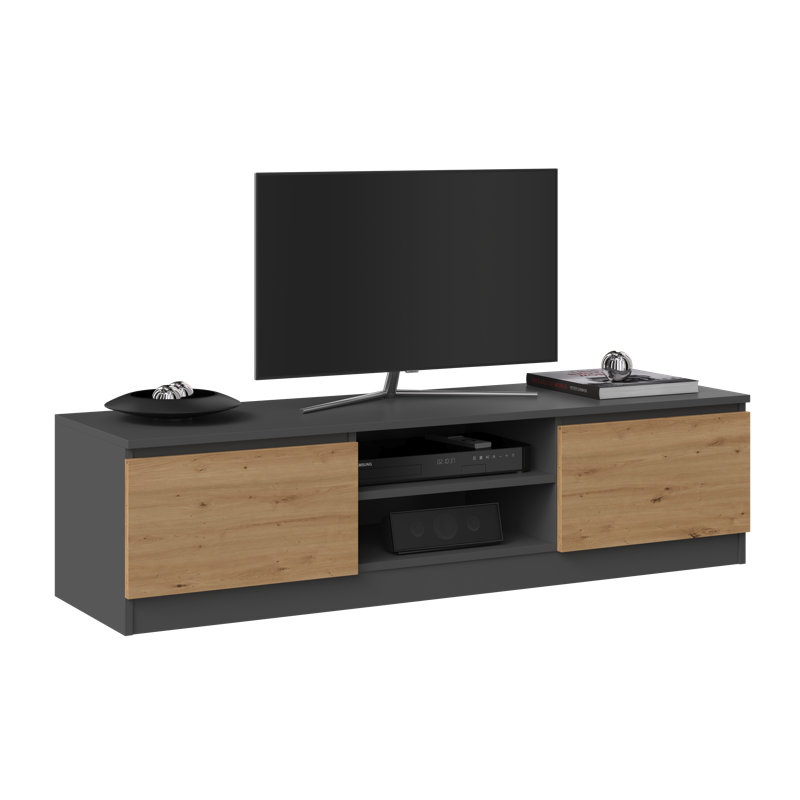 Delancey TV Stand, 36" H x 120" W x 40" D, Anthracite/Artisan Oak
