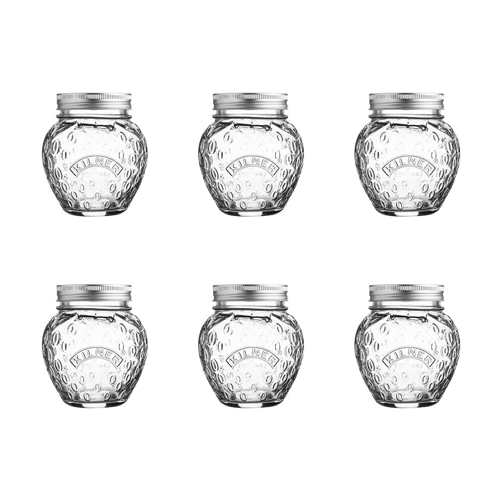 Strawberry Fruit Canning Jars 13.5 Fl Oz (Set of 6) Kilner