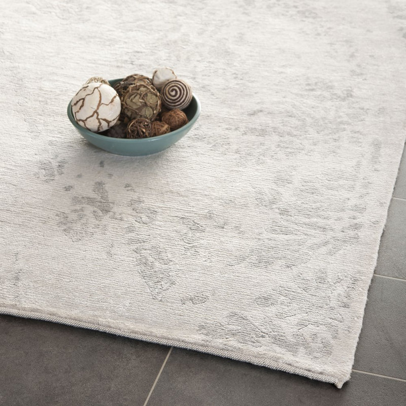 Tapis tibétain à motif floral en viscose / coton en tissu noué à la main Vallée, Rectangle 9 pi x 12 pi