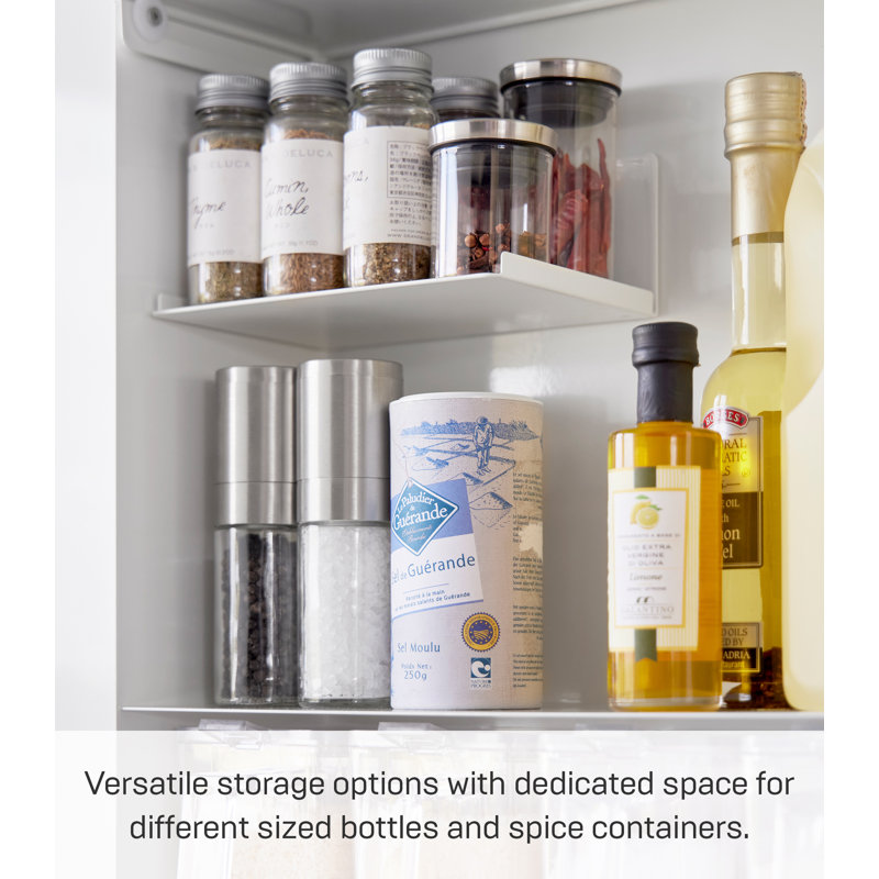 White Steel Concealable Magnetic Countertop Spice Rack