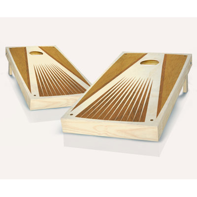 Ensemble de cornhole en bois massif 2 pi x 4 pi avec rayons