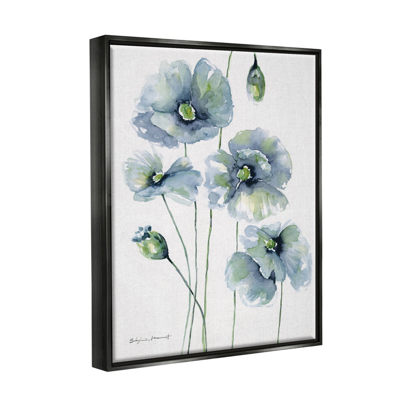 Art mural moderne sur toile flottante avec boutons floraux modernes par Stephanie Workman Marrott