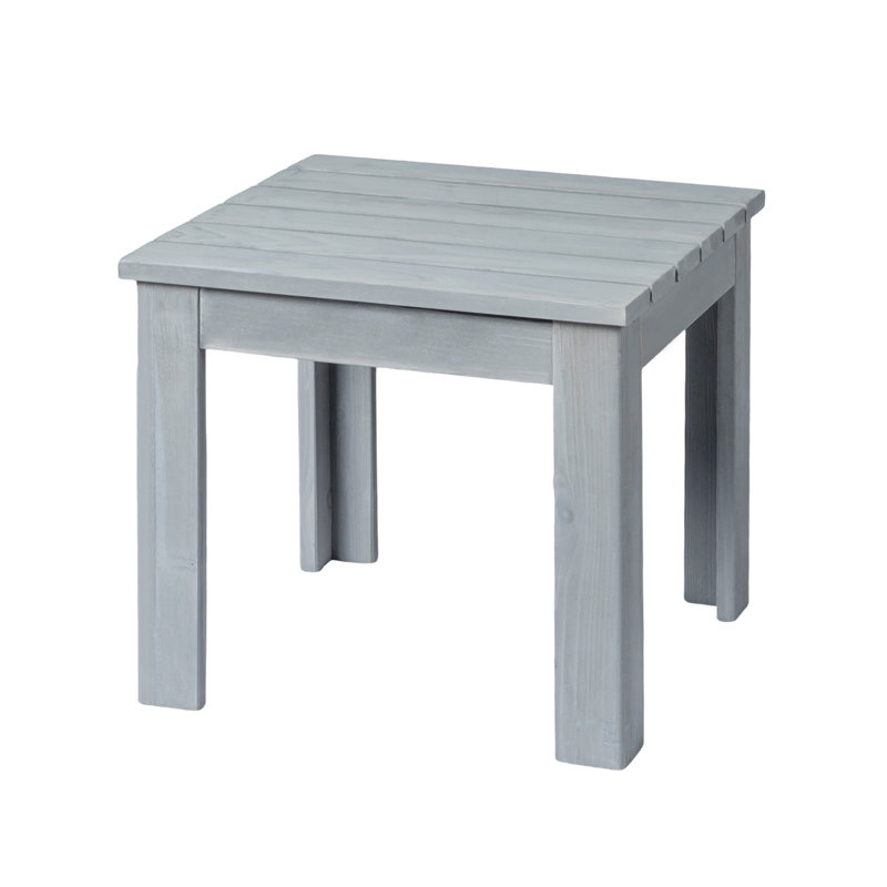 Premium Fir Wood Outdoor Side Table,Light Gray, Gray