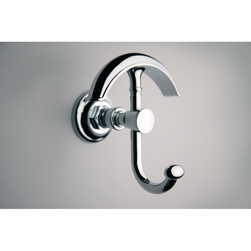 Eavon Double Robe Hook, Polished Chrome