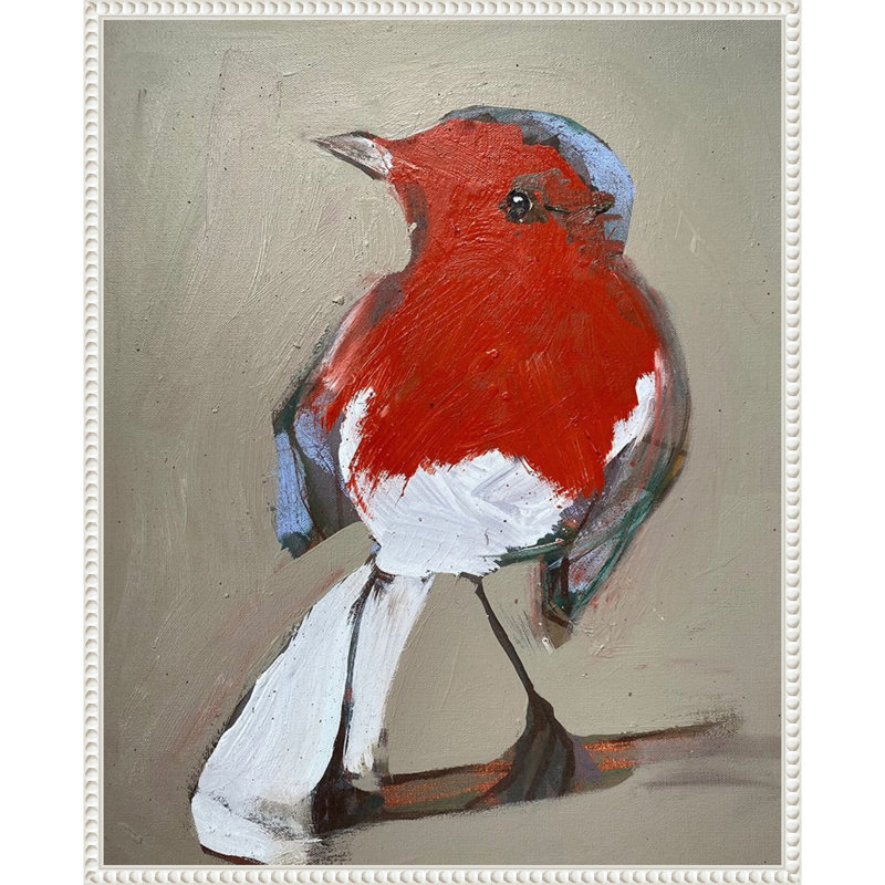 Red Bird I by Erin McGee Ferrell Framed Canvas Wall Art Print, 28" H x 23" W
