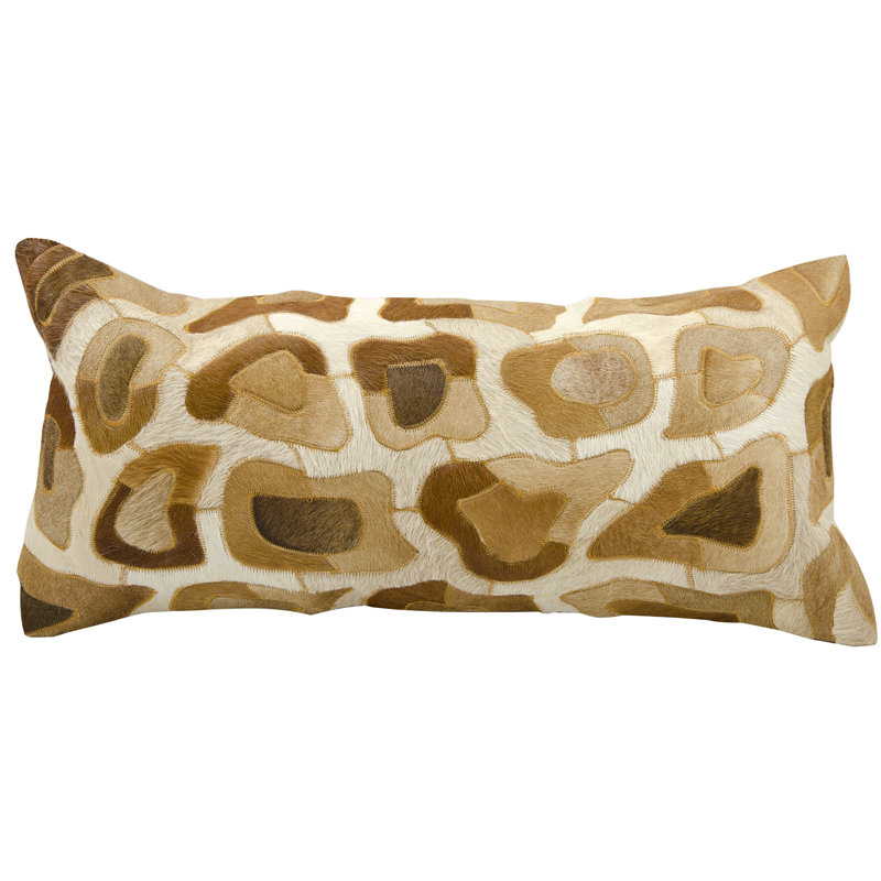 Coussin lombaire en cuir naturel / suède, ambre