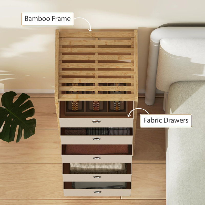 5 Drawer Storage Drawer, Cream White