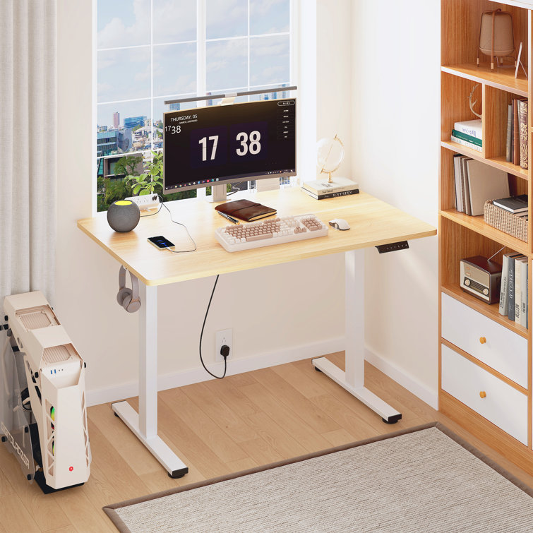 Mancheer Electric Adjustable Standing Desk with Movable Power Strip & Silence Motor