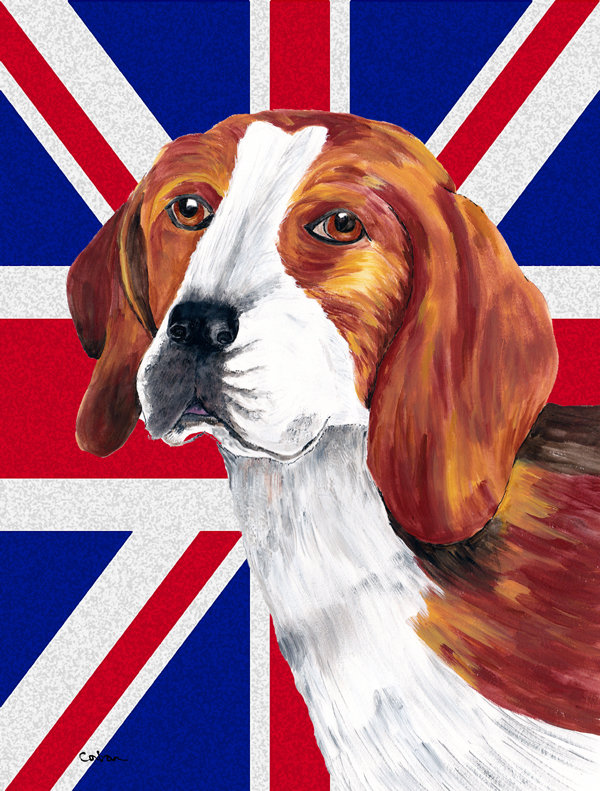40 x 28 po en polyester britannique 2 faces english union jack drapeau maison, Beagle