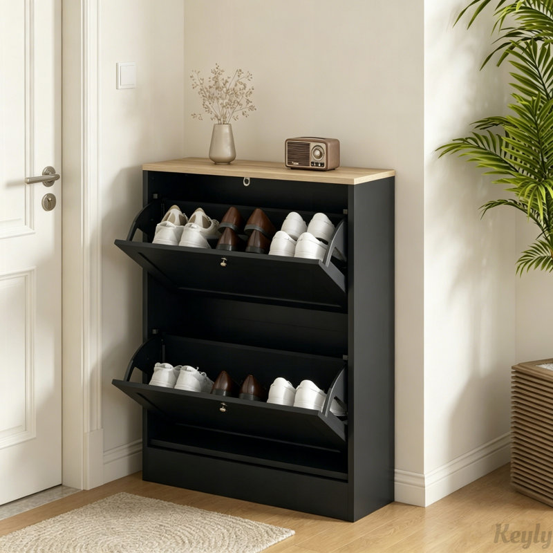 Armoire à chaussures étroite avec tablettes réglables (8 à 12 paires)