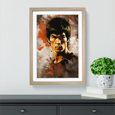 Bruce Lee Gestural - Framed Print