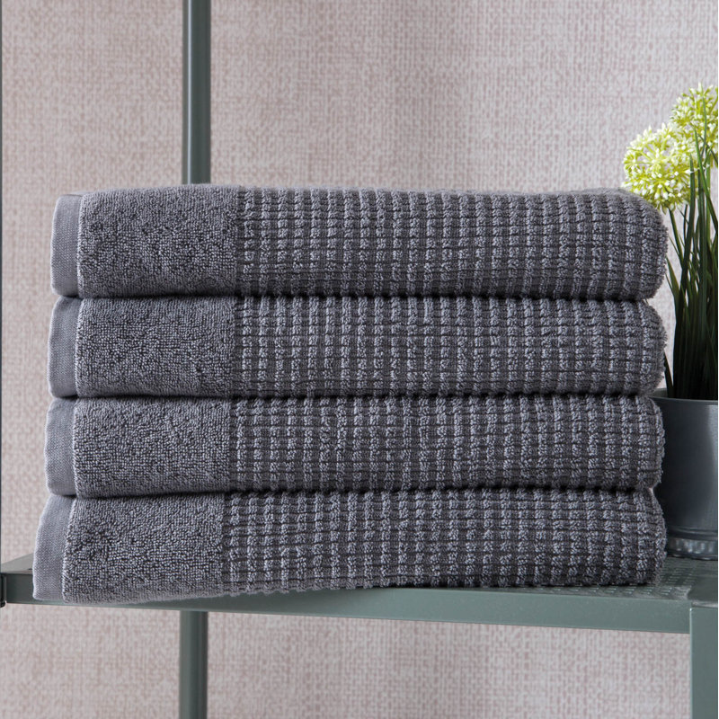 Earline Terrycloth Bath Towels, Gray