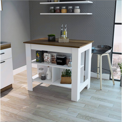 Îlot de cuisine, quatre pieds, trois tablettes
