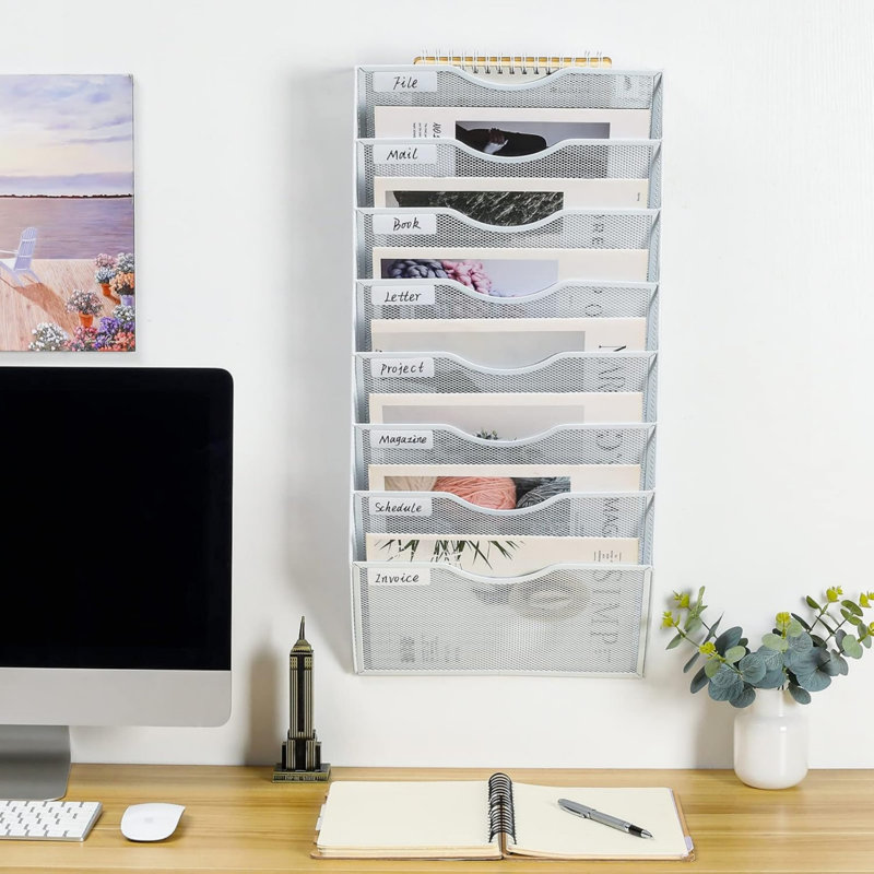 Metal Wall Organizer with Wall Baskets